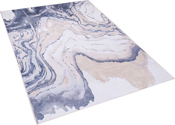 Beliani Μοκέτα Gebze 140x200cm, Αφηρημένο Σχέδιο, Μπεζ και Μπλε, Υψηλής Ποιότητας Τσόχα