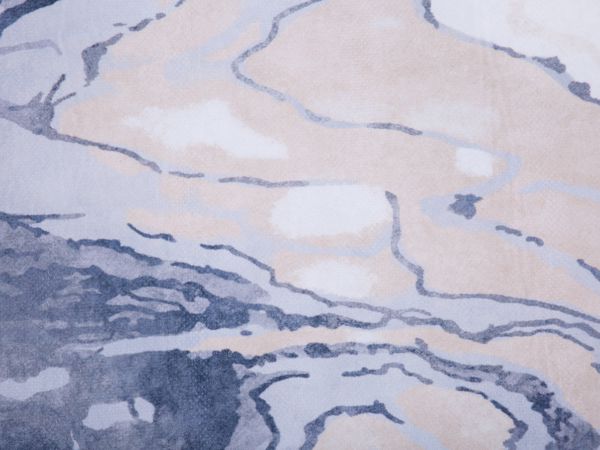Beliani Μοκέτα Gebze 140x200cm, Αφηρημένο Σχέδιο, Μπεζ και Μπλε, Υψηλής Ποιότητας Τσόχα