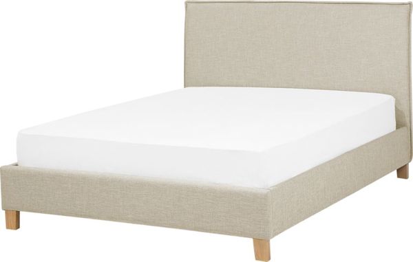 Beliani Επενδυμένο κρεβάτι 140 x 200 cm μπεζ SENNEZ 8135380 4260602374879