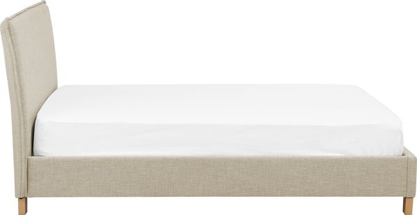 Beliani Επενδυμένο κρεβάτι 140 x 200 cm μπεζ SENNEZ 8135380 4260602374879