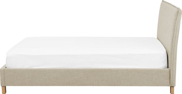 Beliani Επενδυμένο κρεβάτι 140 x 200 cm μπεζ SENNEZ 8135380 4260602374879