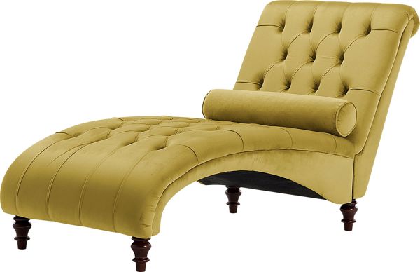 Beliani Mustard βελούδινη σεζλόνγκ MURET 8083520 4251682222778