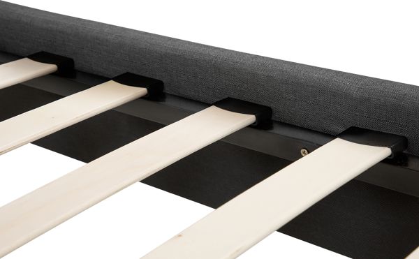 Beliani Επενδυμένο κρεβάτι χωρίς κεφαλάρι 140 x 200 cm γκρι ROANNE 8083204 4260624110127