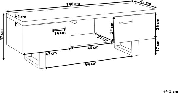 Βάση τηλεόρασης Beliani, ανοιχτό ξύλο TIMBER 8083079 4251682230094