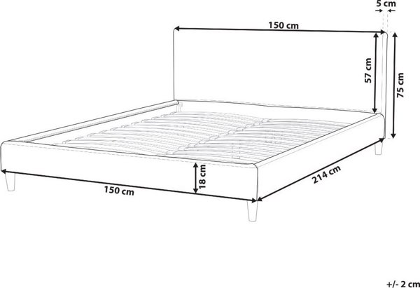 Εναλλάξιμη Επένδυση Κρεβατιού Beliani 140 x 200 cm Μπεζ FITOU