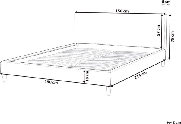 Εναλλάξιμη Επένδυση Κρεβατιού Beliani 140 x 200 cm Μπεζ FITOU