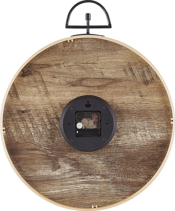 Beliani Ρολόι τοίχου 40 cm ανοιχτό ξύλο OPFIKON 8034630 4251682242424