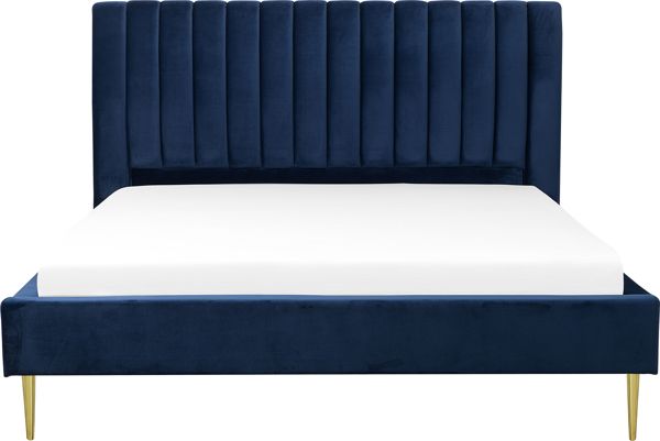Κρεβάτι Beliani Velvet 180 x 200 cm μπλε MARVILLE 8034375 4251682231121