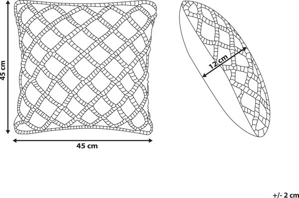 Beliani Σετ 2 Διακοσμητικά Μαξιλάρια Μακραμέ 45x45 cm Μπλε KARATAS