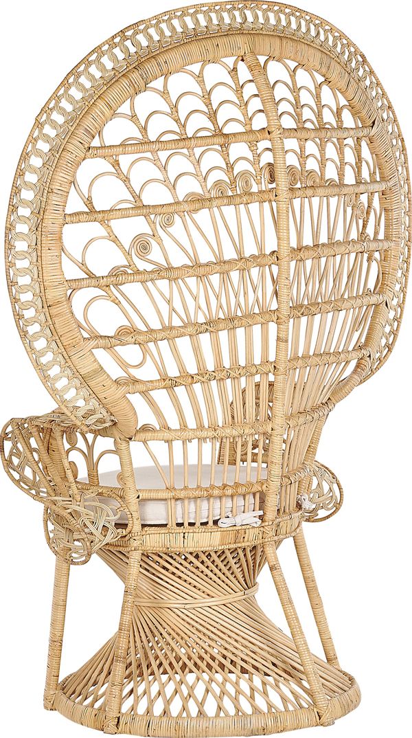 Beliani πολυθρόνα παγωνιού μπεζ rattan EMMANUELLE 7984273 4251682257916