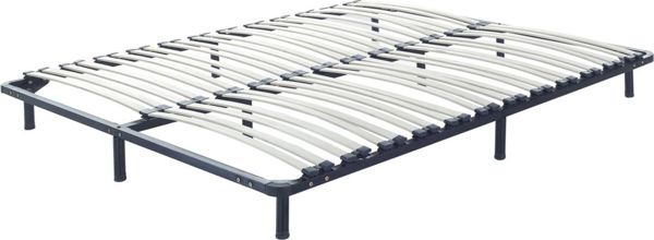 Beliani Βάση Κρεβατιού με Τάβλες BASIC 180x200cm, Ατσάλινος Σκελετός και Ξύλο Λεύκας