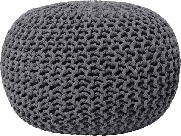 Beliani Pouf 50 x 35 cm σκούρο γκρι CONRAD 8264058 4260602378266