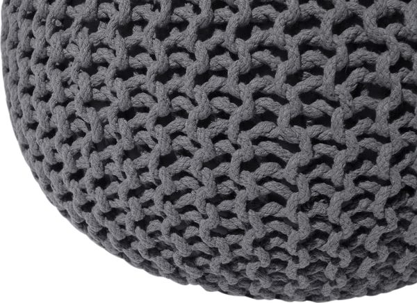 Beliani Pouf 50 x 35 cm σκούρο γκρι CONRAD 8264058 4260602378266