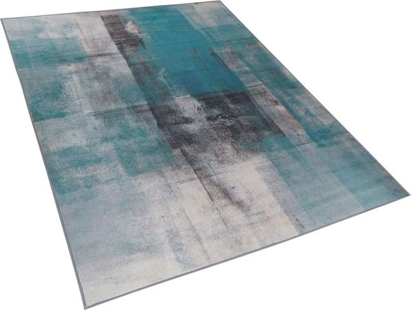 Μοκέτα Beliani Trabzon Μπλε 160 x 230 cm, Μοντέρνο Χαλί από Πολυεστέρα με Αφηρημένο Μοτίβο