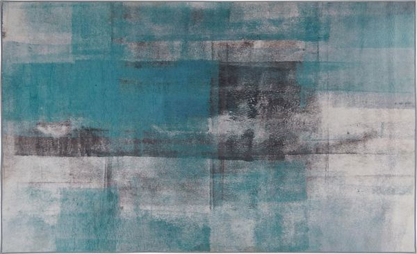 Μοκέτα Beliani Trabzon Μπλε 160 x 230 cm, Μοντέρνο Χαλί από Πολυεστέρα με Αφηρημένο Μοτίβο