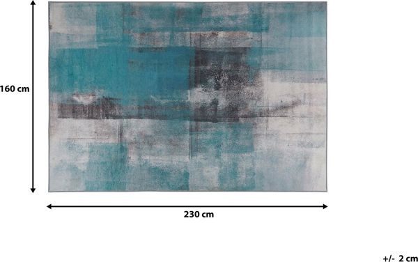 Μοκέτα Beliani Trabzon Μπλε 160 x 230 cm, Μοντέρνο Χαλί από Πολυεστέρα με Αφηρημένο Μοτίβο