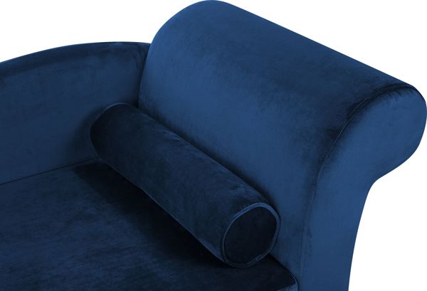 Beliani Δεξιά βελούδινη ξαπλώστρα, μπλε LUIRO 8264035 4251682239080