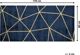 Beliani Χαλί HAVZA 80x150cm από Βισκόζη και Βαμβάκι, Μπλε με Χρυσές Λεπτομέρειες