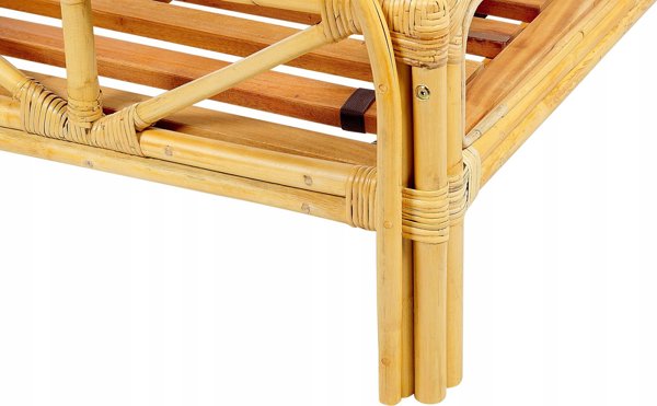Κρεβάτι Peacock Beliani Rattan 140 x 200 cm ανοιχτόχρωμο ξύλο ΦΛΩΡΕΝΤΙΝΗΣ Lumarko! 13286050 4255664829405