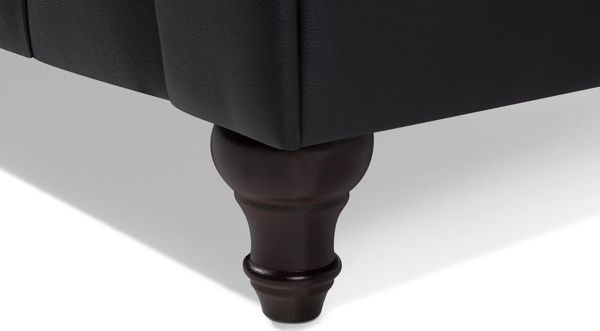 Beliani Πολυθρόνα από οικολογικό δέρμα, μαύρη CHESTERFIELD 7984211 4260624114248