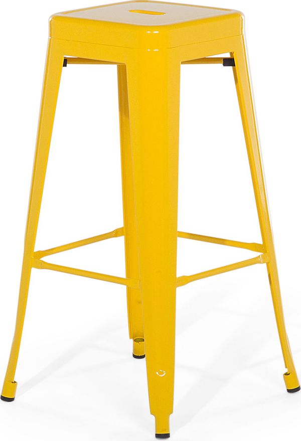 Beliani Σετ 2 μεταλλικά σκαμπό μπαρ 76 cm κίτρινο CABRILLO 8083608 4260602372820