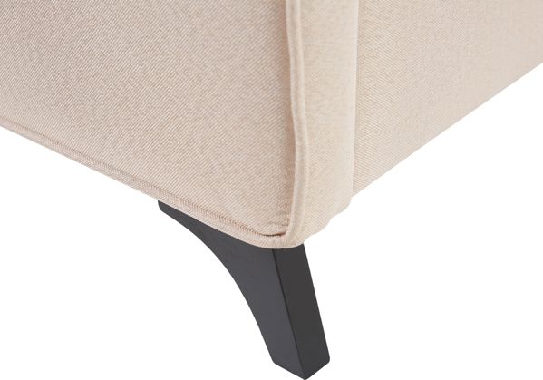 Beliani Επενδυμένο Κρεβάτι Ambassador 160x200cm, Λινό Ύφασμα, Μπεζ