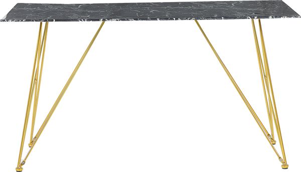 Τραπεζαρία Beliani 140 x 80 cm μαύρο και χρυσό μαρμάρινο εφέ KENTON 8171298 4251682251815