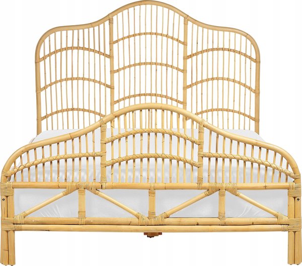 Κρεβάτι Beliani Rattan 140 x 200 cm ανοιχτόχρωμο ξύλο DOMEYROT Lumarko! 13286053 4255664829344