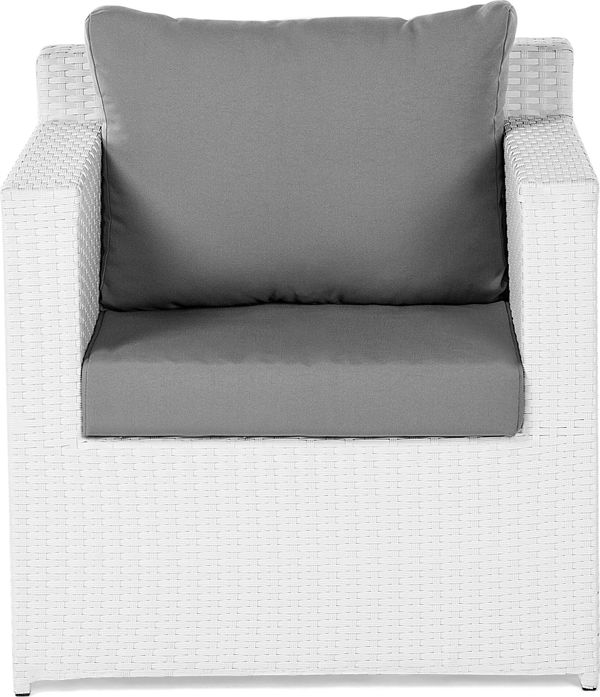Beliani Σετ Κήπου ROMA για 6 Άτομα από Ψάθα, Λευκό Χρώμα