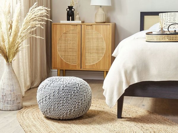 Beliani Pouffe 50 x 35 cm γκρι PRIENE Lumarko! 13491605 4255664805263