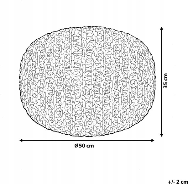 Beliani Pouffe 50 x 35 cm γκρι PRIENE Lumarko! 13491605 4255664805263