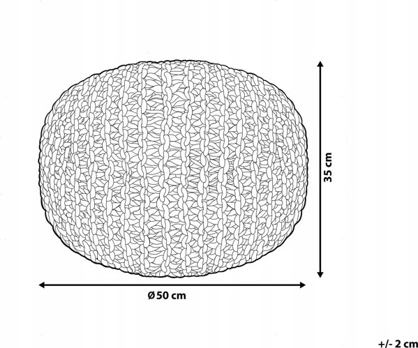Beliani Pouffe 50 x 35 cm γκρι PRIENE Lumarko! 13491605 4255664805263
