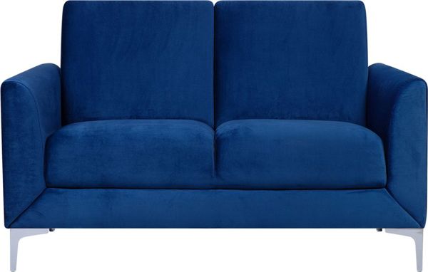 Beliani 2θέσιος καναπές βελούδο, μπλε FENES 8083394 4251682201032
