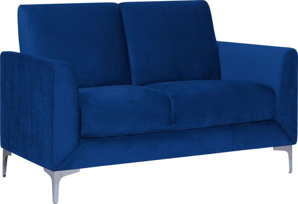 Beliani 2θέσιος καναπές βελούδο, μπλε FENES 8083394 4251682201032