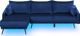 Beliani LED βελουτέ γωνιακός καναπές μπλε VARDE 8083407 4251682226455