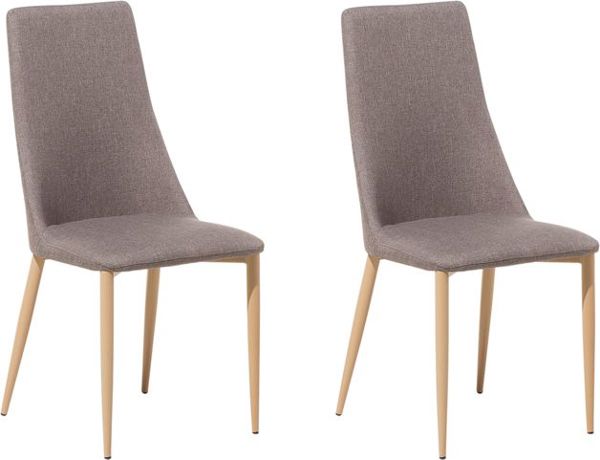 Beliani Σετ 2 καρέκλες τραπεζαρίας μπεζ-γκρι CLAYTON 7984081 4260586353662