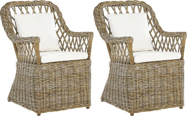 Beliani Σετ 2 πολυθρόνες κήπου από φυσικό rattan MAROS 11356397 4251682280846