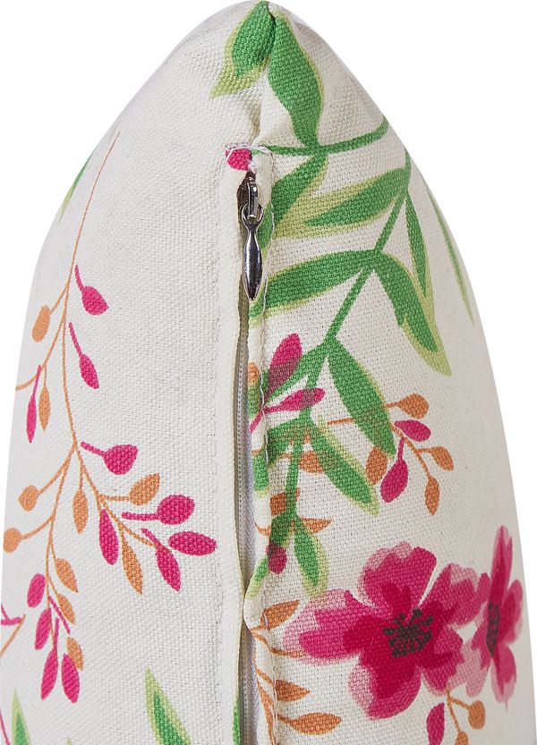 Beliani Πολυθρόνα Hamar με Υποπόδιο Floral Μοτίβο, Κρεμ, 7984290