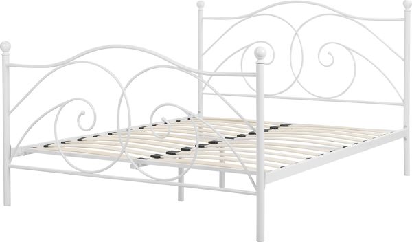Beliani Μεταλλικό κρεβάτι 140 x 200 cm λευκό DINARD 8034376 4251682236614