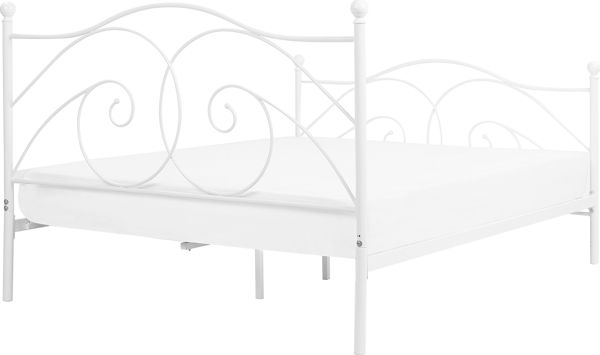 Beliani Μεταλλικό κρεβάτι 140 x 200 cm λευκό DINARD 8034376 4251682236614