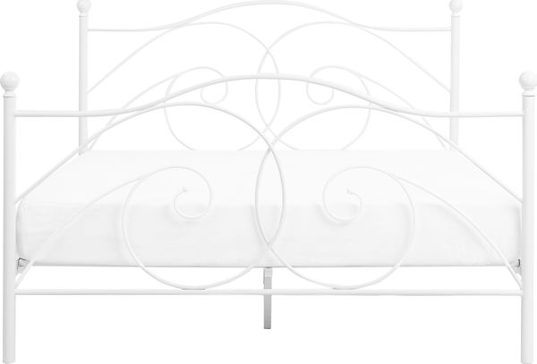 Beliani Μεταλλικό κρεβάτι 140 x 200 cm λευκό DINARD 8034376 4251682236614