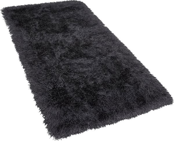 Beliani Shaggy Χαλί CIDE 80x150cm Μαύρο Βαμβακερό Ορθογώνιο