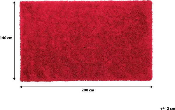 Χαλί Shaggy Beliani CIDE Ορθογώνιο, 140x200 cm, Κόκκινο