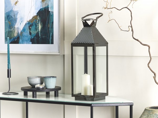 Φανάρι Beliani Ατσάλινο 54 cm μαύρο BALI 11356527 4251682278478