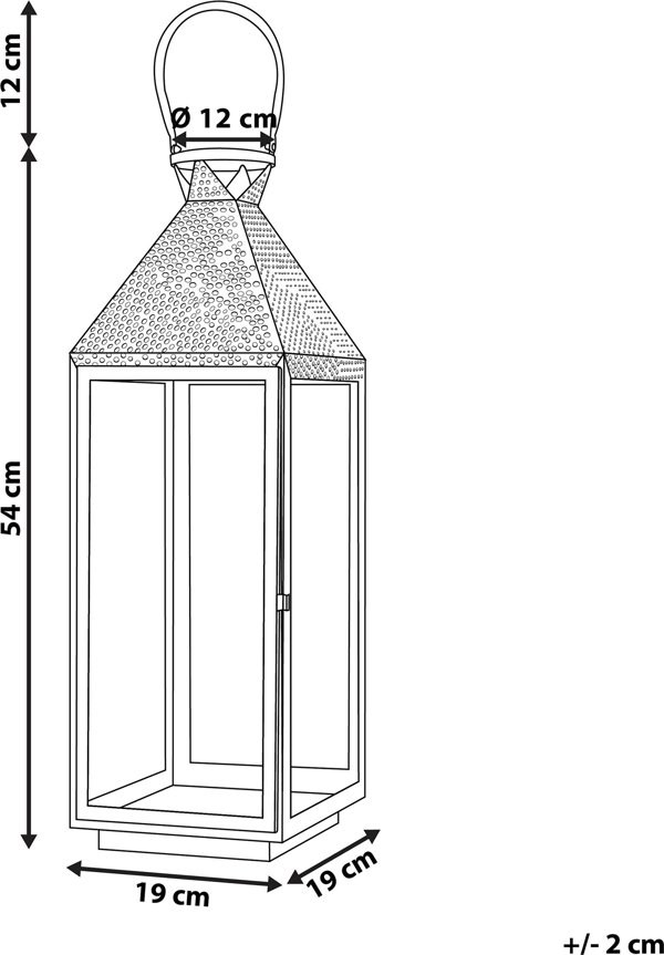 Φανάρι Beliani Ατσάλινο 54 cm μαύρο BALI 11356527 4251682278478