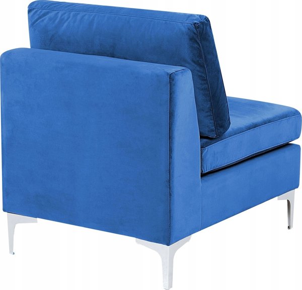 Beliani Modular 4θέσιος βελούδινος γωνιακός καναπές, αριστερόχειρας, μπλε EVJA Lumarko! 13873433 4255664823014