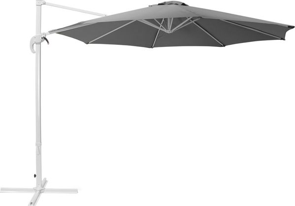 Ομπρέλα Beliani Garden Savona γκρι και λευκή 300 cm 8397519 4260602370987