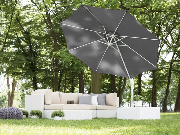 Ομπρέλα Beliani Garden Savona γκρι και λευκή 300 cm 8397519 4260602370987
