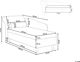 Beliani Luiro Αριστερή Σεζλόνγκ, Βελούδινη, Μαύρο Χρώμα με Αποθηκευτικό Χώρο