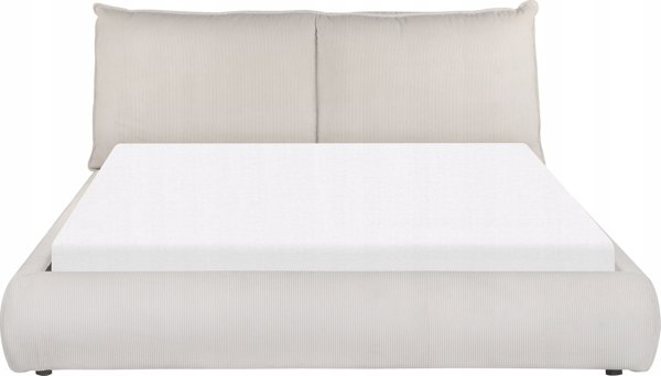 Κρεβάτι Βελουτέ Beige 160 x 200 cm VINAY - Beliani